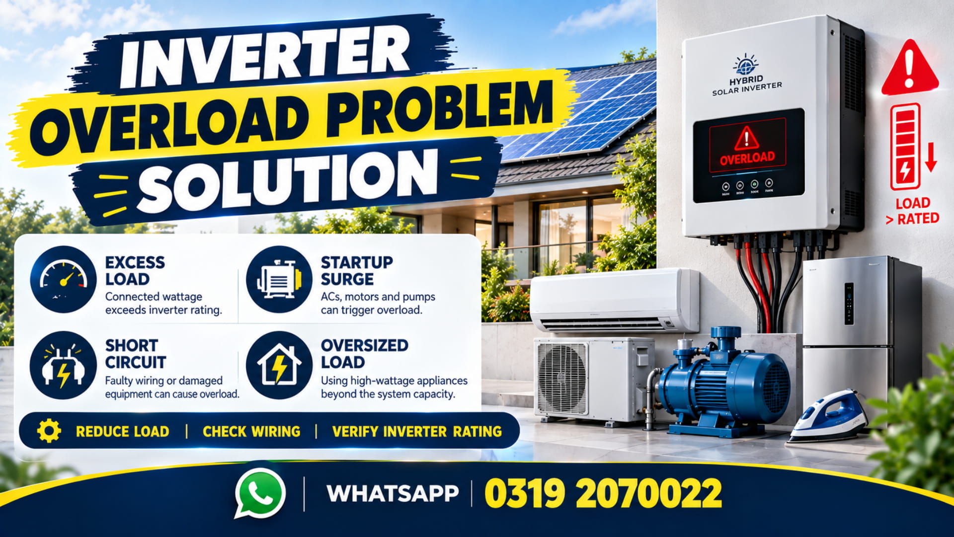 Inverter overload problem solution